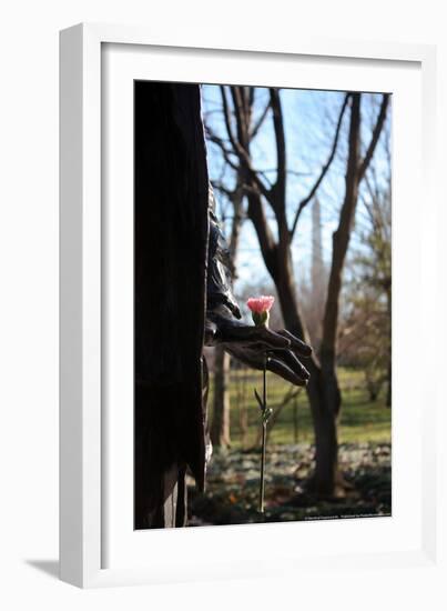 Flower in Statue's Hand Washington DC-null-Framed Photo