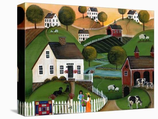 Flower Lady Dairy Farm Cheryl Bartley-Cheryl Bartley-Stretched Canvas