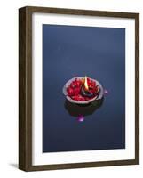 Flower Lamp on the Ganges River, Varanasi, India-Keren Su-Framed Photographic Print