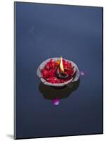 Flower Lamp on the Ganges River, Varanasi, India-Keren Su-Mounted Photographic Print