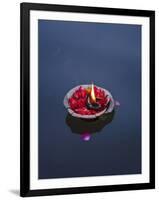 Flower Lamp on the Ganges River, Varanasi, India-Keren Su-Framed Photographic Print