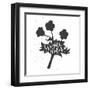 Flower Lettering Poster-zapolzun-Framed Art Print