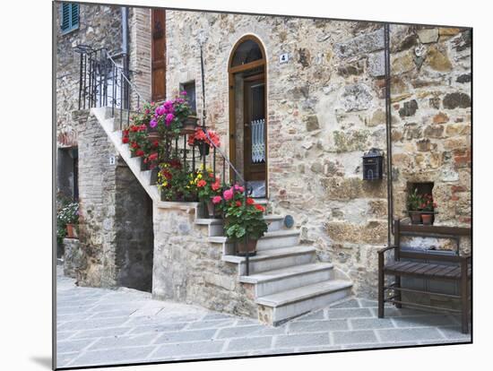 Flower-Lined Stairway, Petroio, Italy-Dennis Flaherty-Mounted Photographic Print