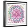 Flower Mandala Pop-Jace Grey-Framed Art Print