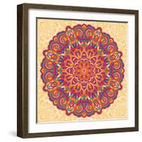 Flower Mandala-Baksiabat-Framed Art Print