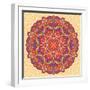 Flower Mandala-Baksiabat-Framed Art Print