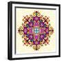 Flower Mandala-Baksiabat-Framed Art Print