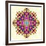 Flower Mandala-Baksiabat-Framed Art Print