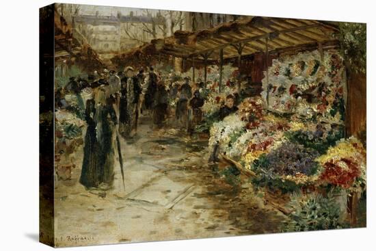 Flower Market, 1882-Jean Francois Raffaelli-Stretched Canvas