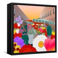 Flower Market at Columbia Road-Claire Huntley-Framed Stretched Canvas