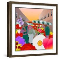 Flower Market at Columbia Road-Claire Huntley-Framed Giclee Print