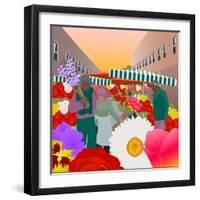 Flower Market at Columbia Road-Claire Huntley-Framed Giclee Print