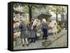 Flower Market at Hojbro Plads-Paul Gustav Fischer-Framed Stretched Canvas