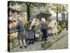 Flower Market at Hojbro Plads-Paul Gustav Fischer-Stretched Canvas