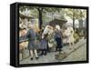 Flower Market at Hojbro Plads-Paul Gustav Fischer-Framed Stretched Canvas