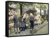Flower Market at Hojbro Plads-Paul Gustav Fischer-Framed Stretched Canvas