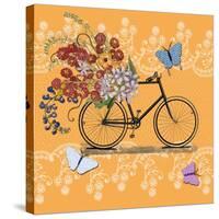 Flower Market Bicycle-Art Licensing Studio-Stretched Canvas