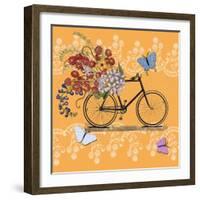 Flower Market Bicycle-Art Licensing Studio-Framed Giclee Print