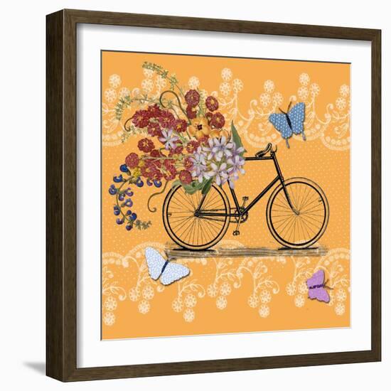 Flower Market Bicycle-Art Licensing Studio-Framed Giclee Print