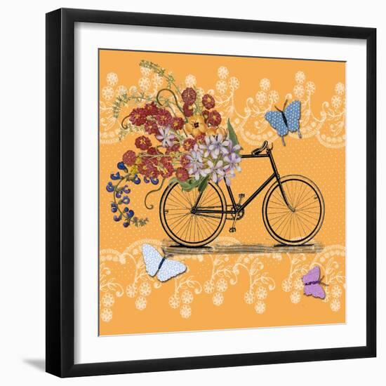 Flower Market Bicycle-Art Licensing Studio-Framed Giclee Print