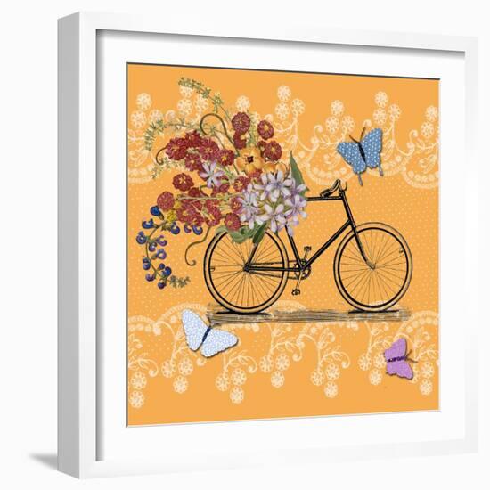 Flower Market Bicycle-Art Licensing Studio-Framed Giclee Print