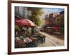 Flower Market Cafe-Han Chang-Framed Art Print