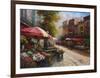 Flower Market Cafe-Han Chang-Framed Art Print