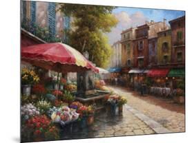 Flower Market Cafe-Han Chang-Mounted Art Print