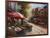 Flower Market Cafe-Han Chang-Framed Art Print