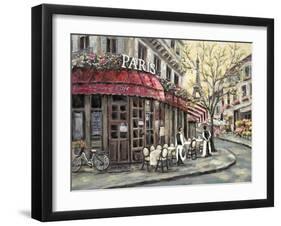 Flower Market Café-William Brighton-Framed Art Print