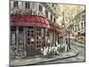 Flower Market Café-William Brighton-Mounted Art Print