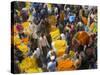 Flower Market, Calcutta, West Bengal, India-Peter Adams-Stretched Canvas