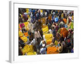 Flower Market, Calcutta, West Bengal, India-Peter Adams-Framed Photographic Print