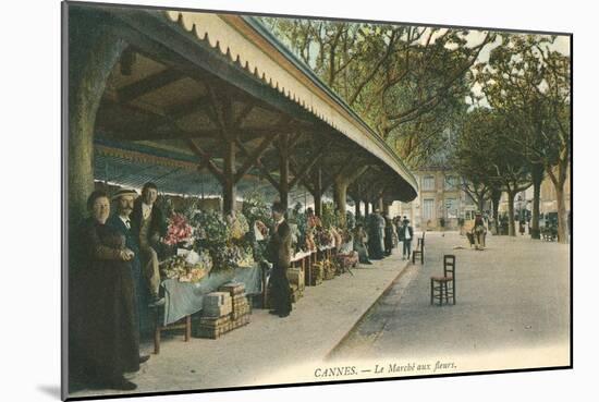 Flower Market, Cannes, France-null-Mounted Art Print