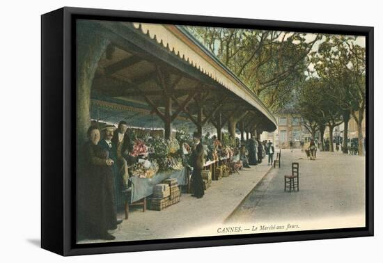 Flower Market, Cannes, France-null-Framed Stretched Canvas