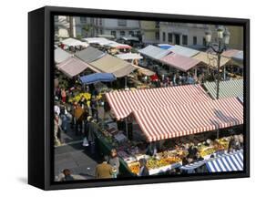 Flower Market, Cours Saleya, Nice, Alpes-Maritimes, Provence, France-Bruno Barbier-Framed Stretched Canvas