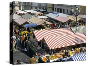 Flower Market, Cours Saleya, Nice, Alpes-Maritimes, Provence, France-Bruno Barbier-Stretched Canvas