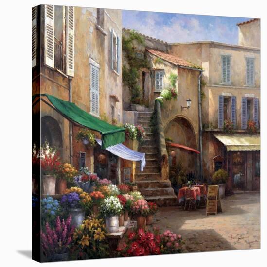 Flower Market Courtyard-Han Chang-Stretched Canvas