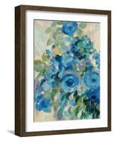 Flower Market II Blue-Silvia Vassileva-Framed Art Print