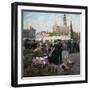 Flower Market in Middelburg, the Netherlands-Henri Houben-Framed Giclee Print