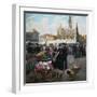 Flower Market in Middelburg, the Netherlands-Henri Houben-Framed Giclee Print