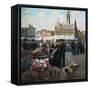 Flower Market in Middelburg, the Netherlands-Henri Houben-Framed Stretched Canvas