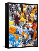 Flower Market, Kolkata (Calcutta), India-Peter Adams-Framed Stretched Canvas