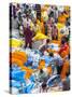 Flower Market, Kolkata (Calcutta), India-Peter Adams-Stretched Canvas