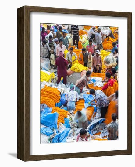 Flower Market, Kolkata (Calcutta), India-Peter Adams-Framed Photographic Print