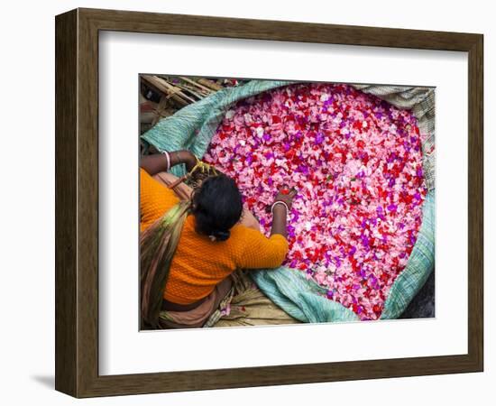 Flower Market, Kolkata (Calcutta), India-Peter Adams-Framed Photographic Print