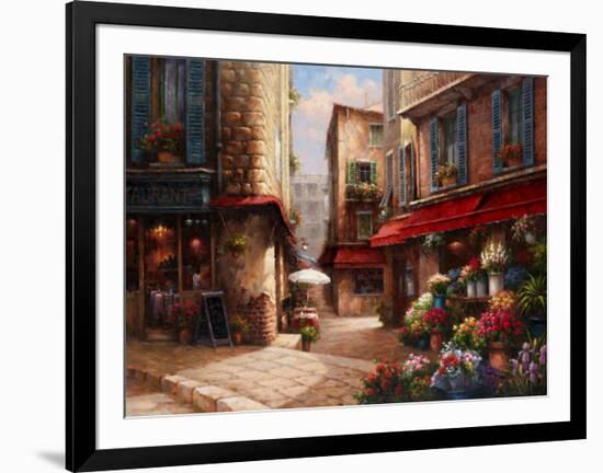 Flower Market Lane-Han Chang-Framed Art Print