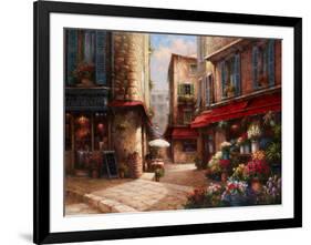 Flower Market Lane-Han Chang-Framed Art Print