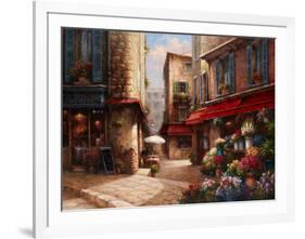 Flower Market Lane-Han Chang-Framed Art Print
