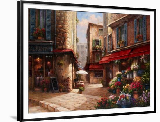 Flower Market Lane-Han Chang-Framed Art Print